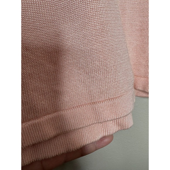 Worthington VTG XL Peach Knit Top Short Sleeve Crew Neck Lightweight Sweater - Picture 5 of 6